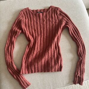 Elegant Rust Women's Crew Neck Sweater